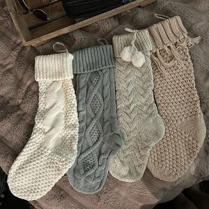 Pack 18 Inch Cable Knit Farmhouse Knitted Boho Style Stockings